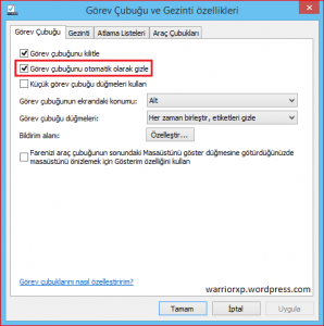 Görev Çubuğunu Gizlemek 1