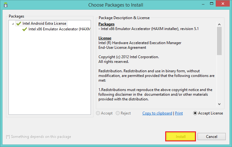 Intel HAXM Emulator Acceletor